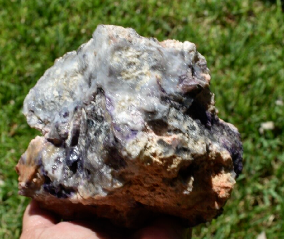 1.96 LB PURPLE TIFFANY STONE ROUGH, OPALIZED FLUORITE Utah (R-WEL)