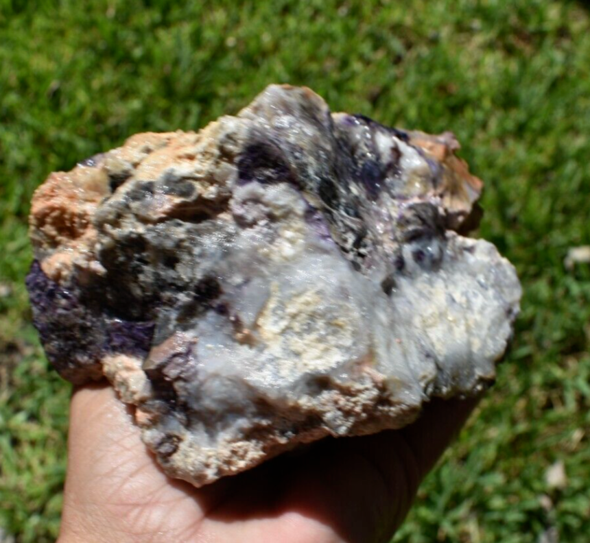 1.96 LB PURPLE TIFFANY STONE ROUGH, OPALIZED FLUORITE Utah (R-WEL)