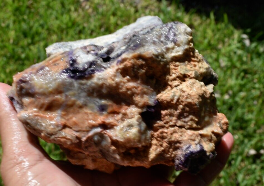 1.96 LB PURPLE TIFFANY STONE ROUGH, OPALIZED FLUORITE Utah (R-WEL)