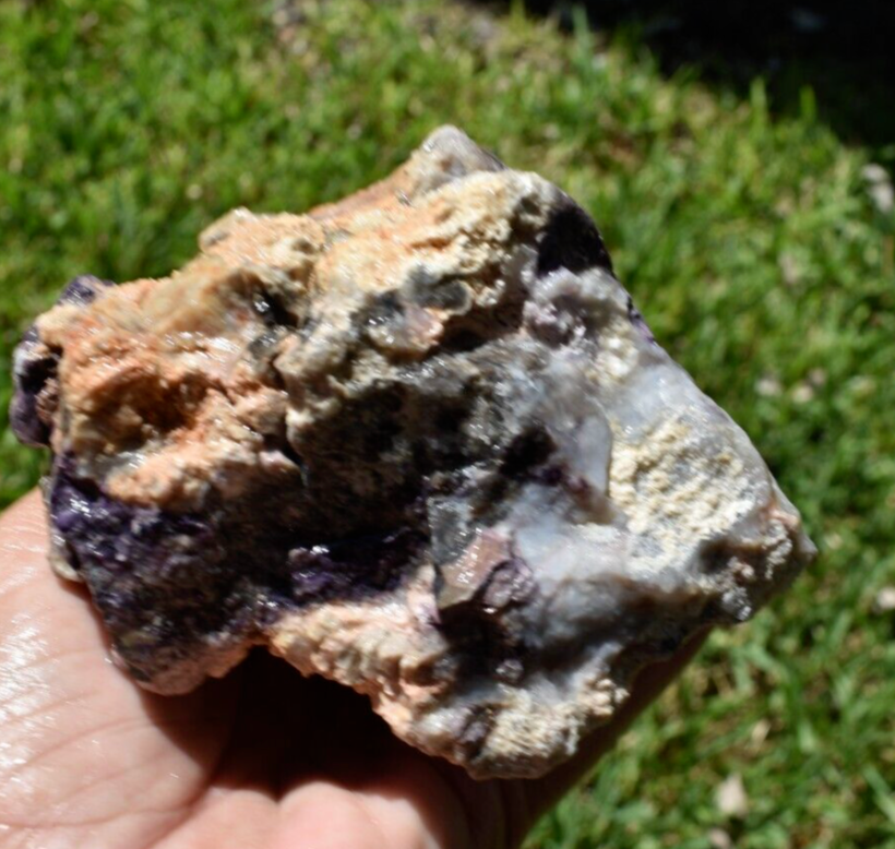 1.96 LB PURPLE TIFFANY STONE ROUGH, OPALIZED FLUORITE Utah (R-WEL)