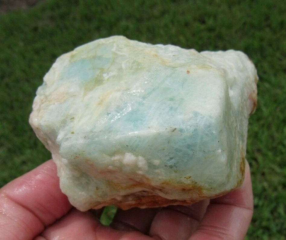350 GM Brazilian Aquamarine Rough Stone Lapidary Specimen