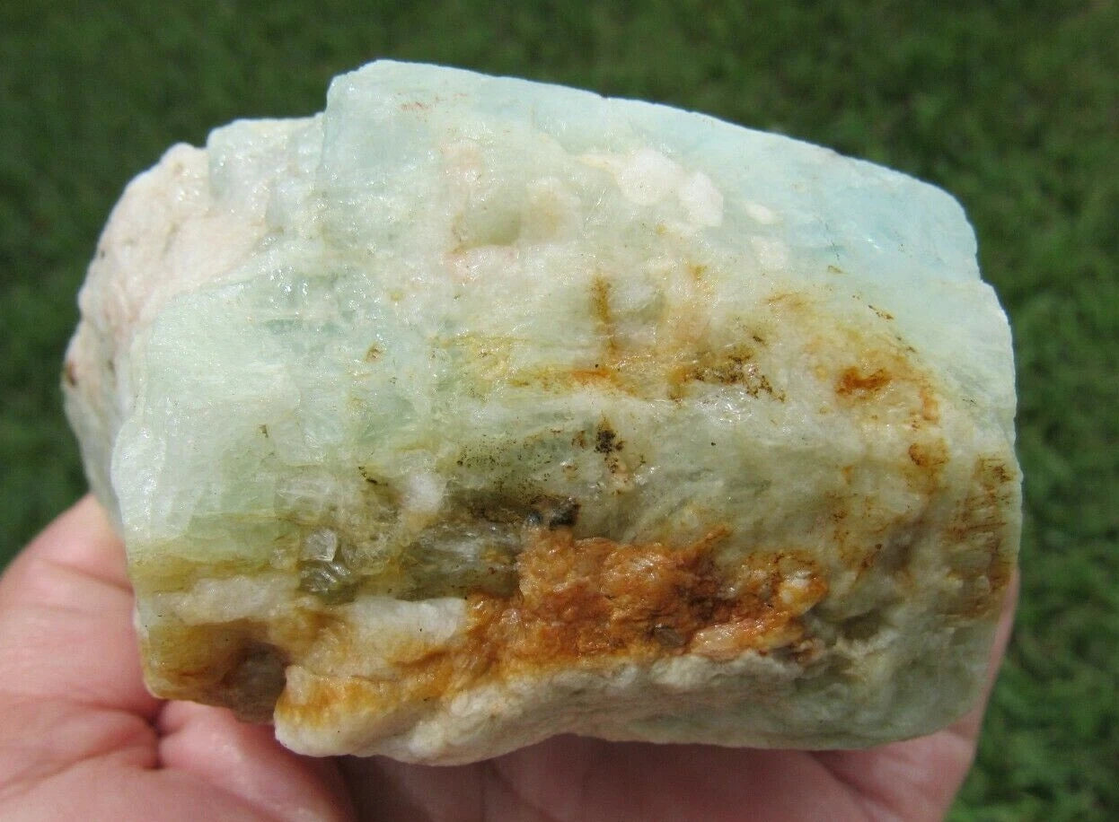 350 GM Brazilian Aquamarine Rough Stone Lapidary Specimen