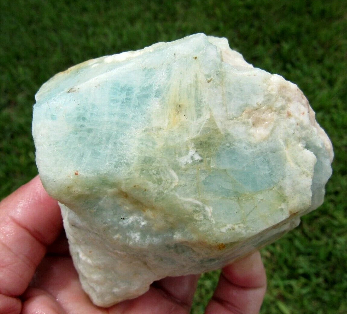 350 GM Brazilian Aquamarine Rough Stone Lapidary Specimen