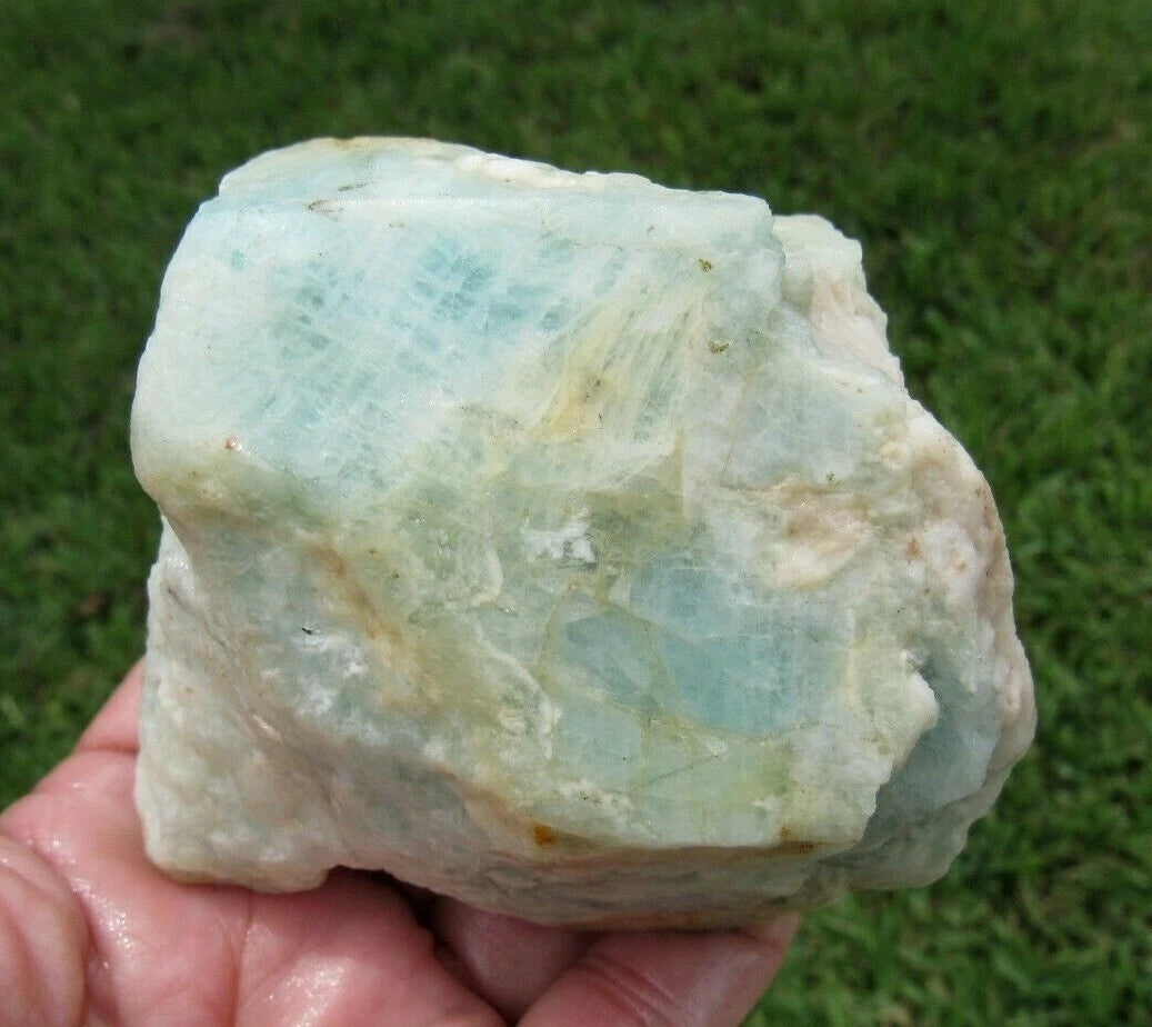 350 GM Brazilian Aquamarine Rough Stone Lapidary Specimen